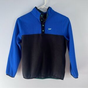 Vineyard Vines Kids 12-14 Blue and Black Fleece Pullover